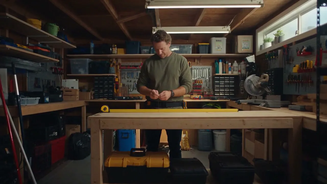 A home workshop bench with tools, checked as part of a routine inspection